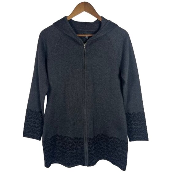 Cynthia Rowley Womens Full Zip Hooded Long Cardigan Sweater Size Medium - Picture 1 of 9